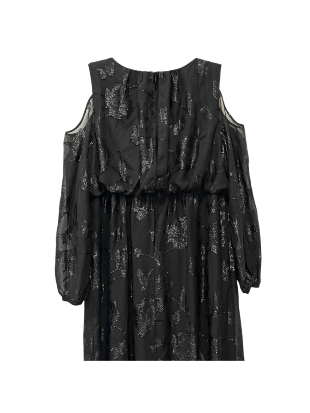Jessica London Womens Size 14W Maxi Dress Floral Burnout Cold Shoulder Black - Picture 9 of 16